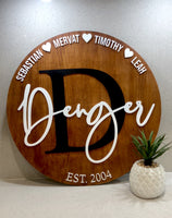 Personalised Custom Round Wood Sign: Handcrafted Elegance for Your Home!